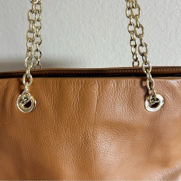 Vince Camuto Jenni Leather Shoulder Tote Purse Double Gold Chain Strap C… - Picture 9 of 16